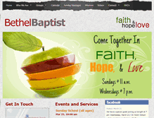 Tablet Screenshot of bethelbaptistchurch.net